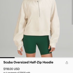 Lulu lemon half zip scooba hoodie. Size XL/XXL in teal.